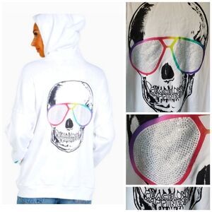 Lauren Moshi Crystal Rainbow Skull Koa hoodie